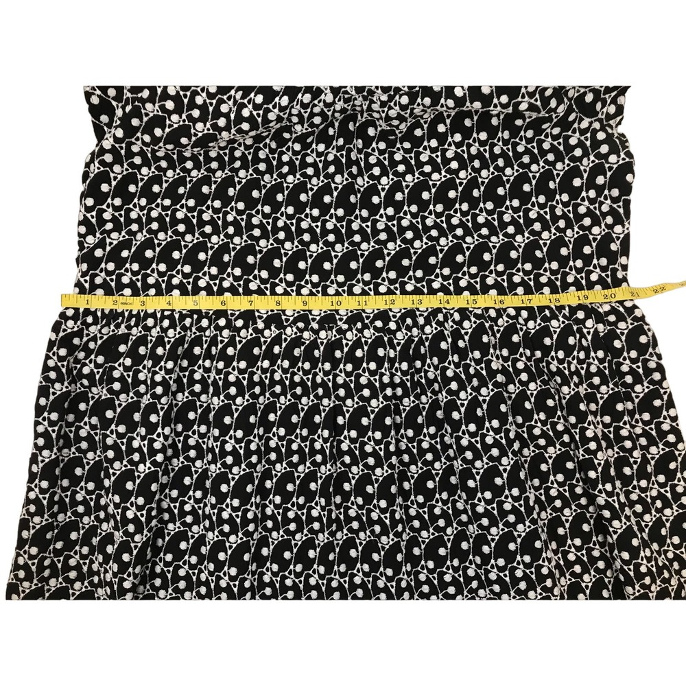 Ann Taylor Loft Black & White Eyelet Smocked Yoke Swing Dress Size Medium - Picture 10 of 11